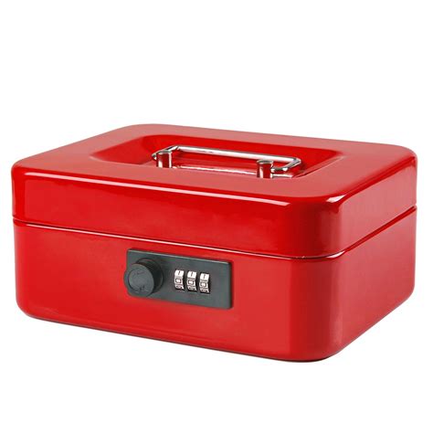 red metal cash box|small metal money box.